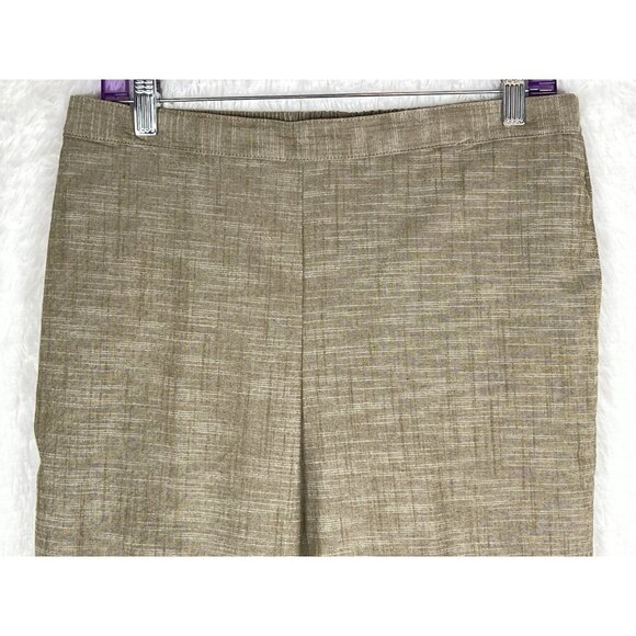 Alfred Dunner Size 12 Textured Tan Elastic Waist Pants - Picture 2 of 6